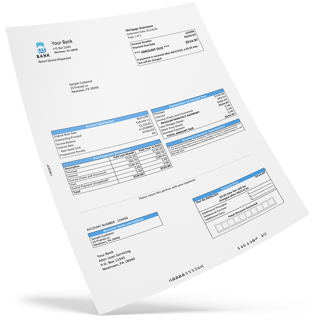 branded bank statement