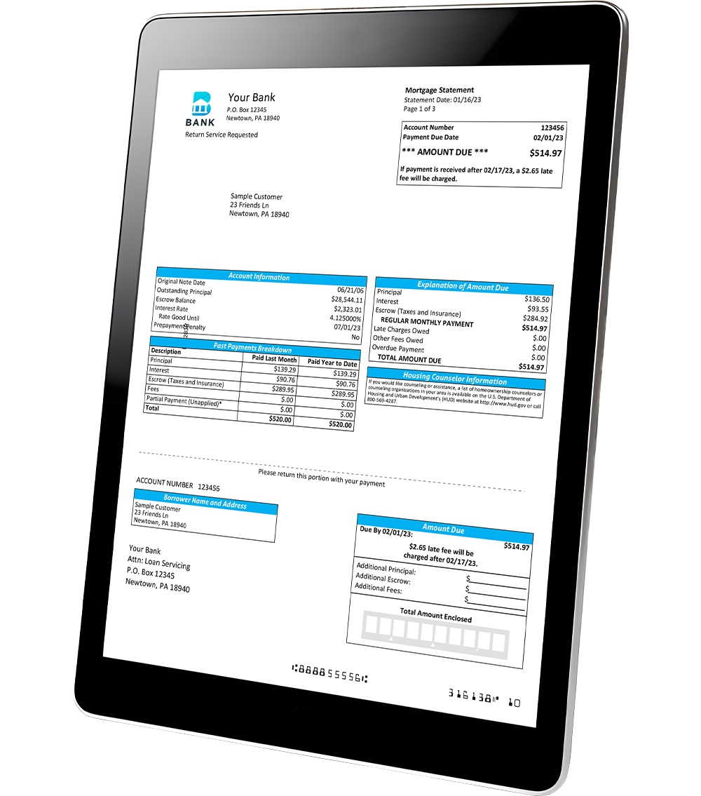 An ipad with an invoice