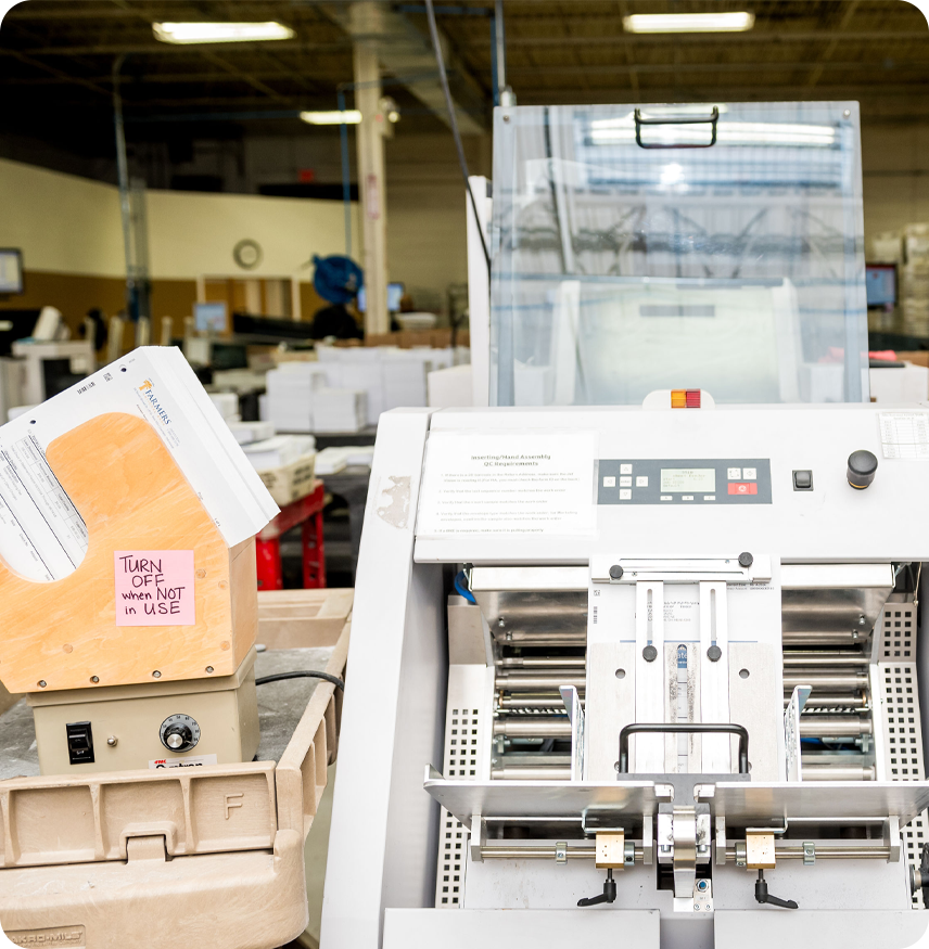 equipment in a mailing center